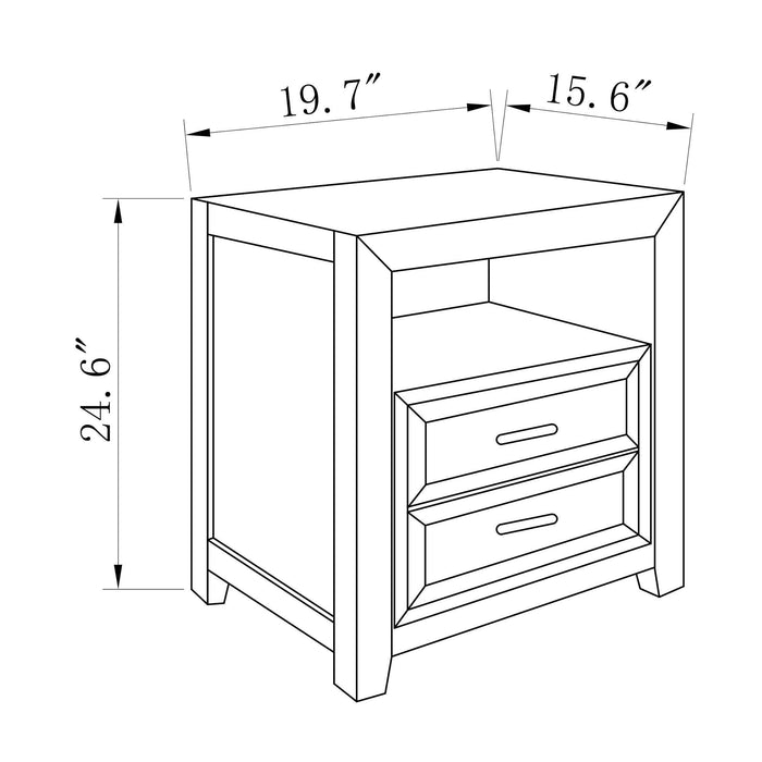 Modern Assembled Brown 2-Drawer Cabinet Night Stand - Sweatfully