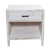 Classic Modern 1-Drawer Solid Wood White Nightstand Side Table - Sweatfully