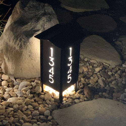 RadiantLight 14" tall ADDRESS MARKER Landscape Light - Garden Light - Sweatfully