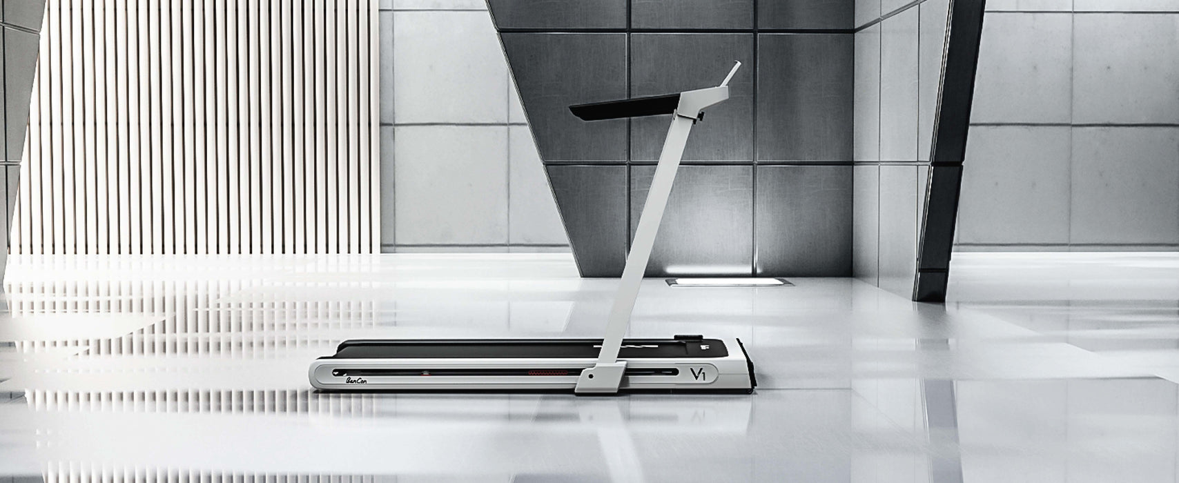 Low Profile Treadmill - Muscle D Fitness - LED Display - Heart Rate Monitor - Flex Deck for Low Impact - Adjustable Speed - Phone / Tablet Holder - Sweatfully