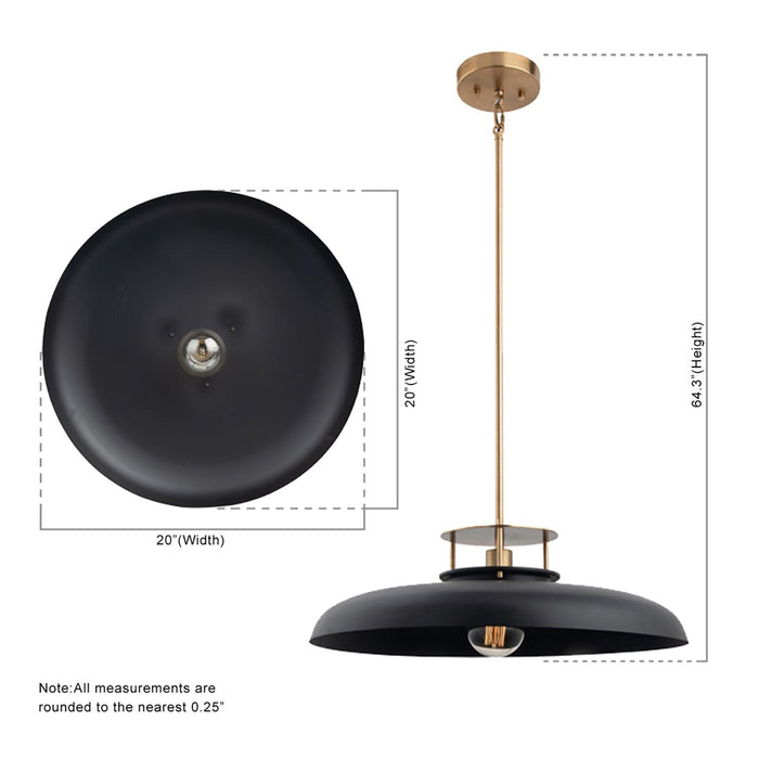 Beacon 1-Light Modern Gold & Black Island Pendant Light - Sweatfully