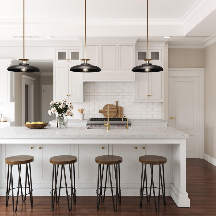 Beacon 1-Light Modern Gold & Black Island Pendant Light - Sweatfully