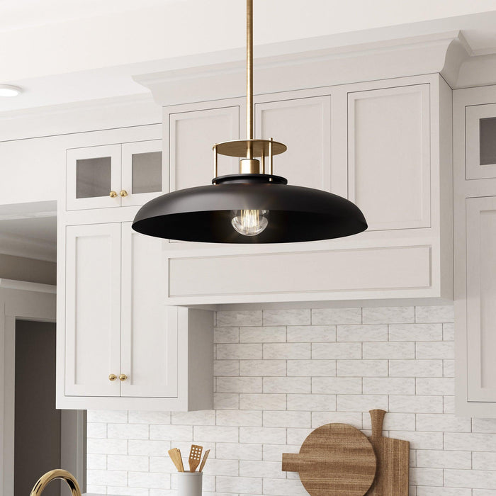 Beacon 1-Light Modern Gold & Black Island Pendant Light - Sweatfully