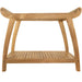 Norwegian Natural Teak Shower and Bath Curved Spa Bench with Shelf - 30" - Sweatfully