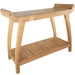 Norwegian Natural Teak Shower and Bath Curved Spa Bench with Shelf - 30" - Sweatfully