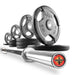 XMARK Tri-Grip Olympic Weight Plates and Olympic Barbell Sets LUMBERJACK-3377-BAL-155 - Sweatfully