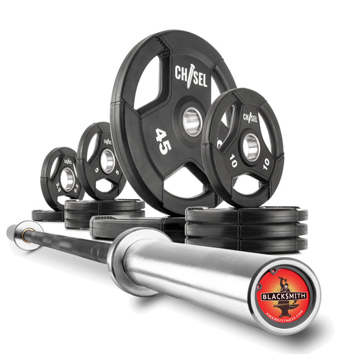 XMARK Chisel Olympic Weight Plates & Bar Set Builder BLACKSMITH-CHISEL-BAL-155 - Sweatfully