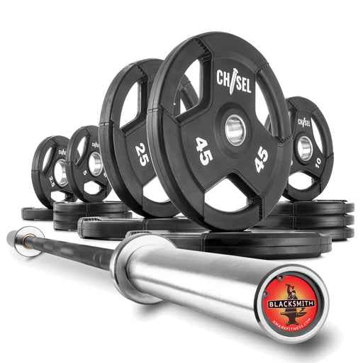 XMARK Chisel Olympic Weight Plates & Bar Set Builder BLACKSMITH-CHISEL-BAL-155 - Sweatfully