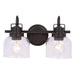 Brighton 2-Light Dark Bronze Dimmable Bathroom Vanity Light - Sweatfully