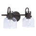 Brighton 2-Light Dark Bronze Dimmable Bathroom Vanity Light - Sweatfully