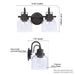 Brighton 2-Light Dark Bronze Dimmable Bathroom Vanity Light - Sweatfully