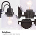 Brighton 2-Light Dark Bronze Dimmable Bathroom Vanity Light - Sweatfully
