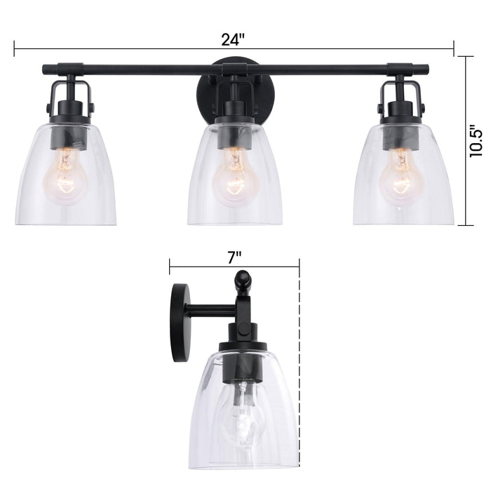 Brilliance Modern Farmhouse 3-Light Vanity Light - Sweatfully