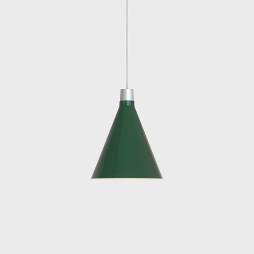 Bower Pendant Light Small in Dark Green + Sphere III - Sweatfully