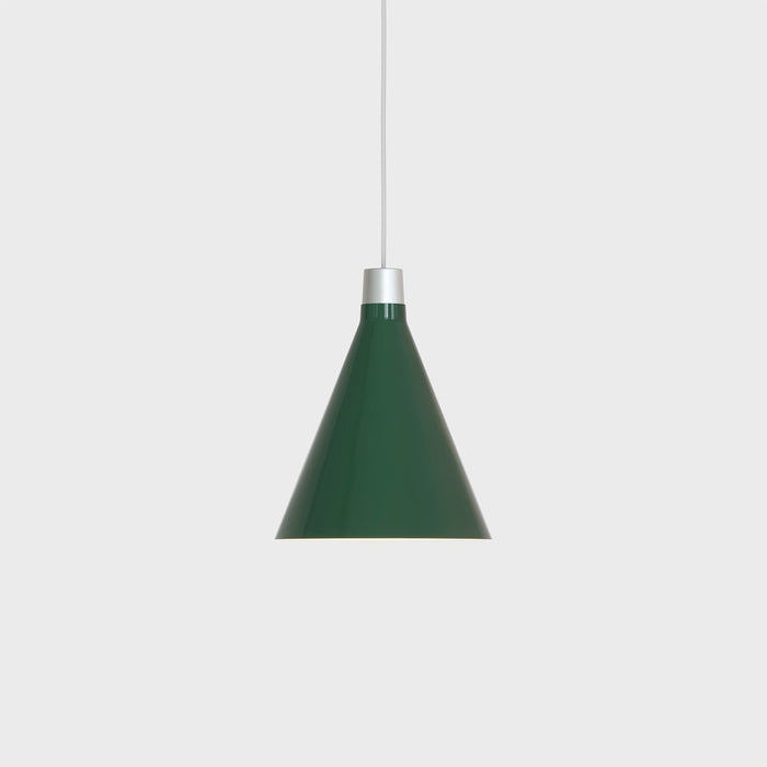 Bower Pendant Light Small in Dark Green + Sphere III - Sweatfully