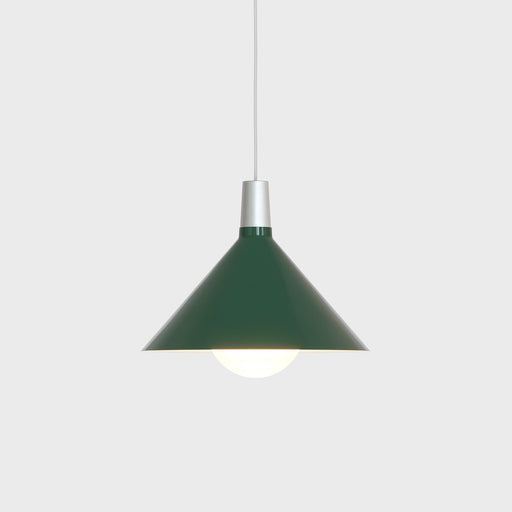 Bower Pendant Light Medium in Dark Green + Sphere IV - Sweatfully