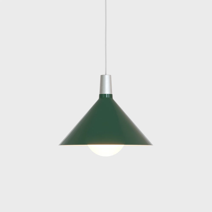 Bower Pendant Light Medium in Dark Green + Sphere IV - Sweatfully