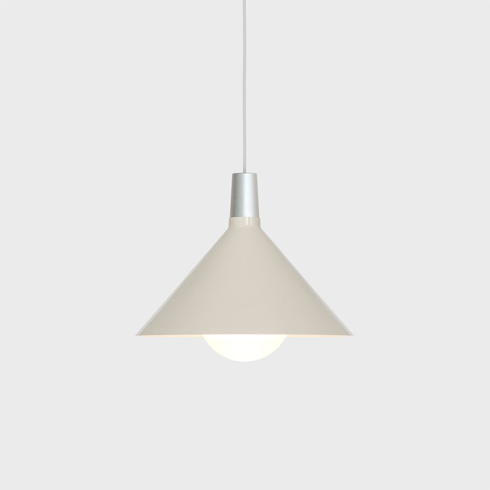 Bower Pendant Light Medium in Oyster White + Sphere IV - Sweatfully