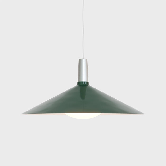 Bower Pendant Light Large in Dark Green + Oval II - Sweatfully