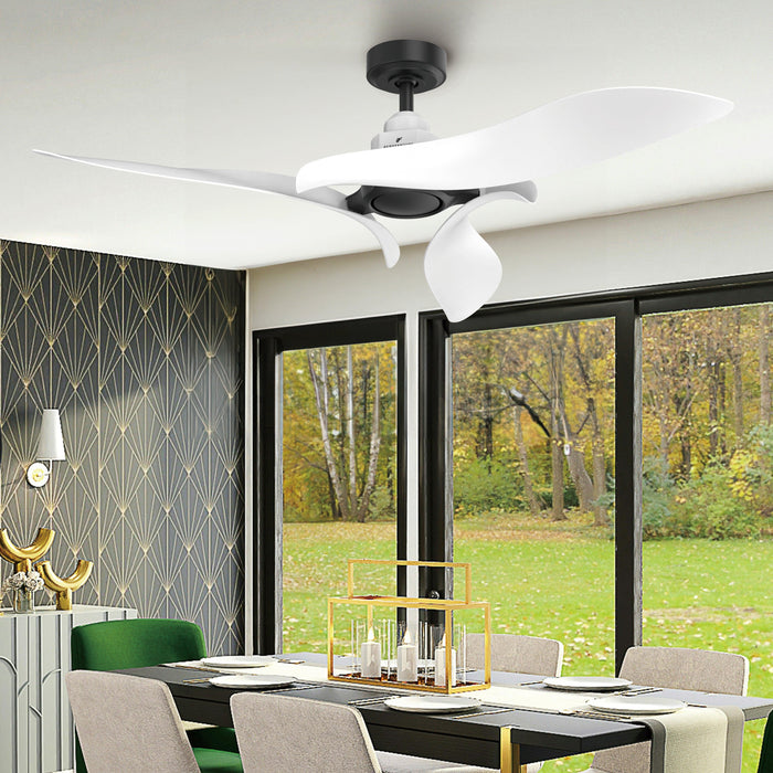 54" DC Motor 6 Speed Black Ceiling Fan - Sweatfully