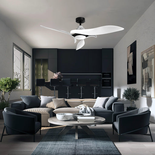 Black 54" DC Motor 6 Speed Ceiling Fan with LED Lighting - Sweatfully