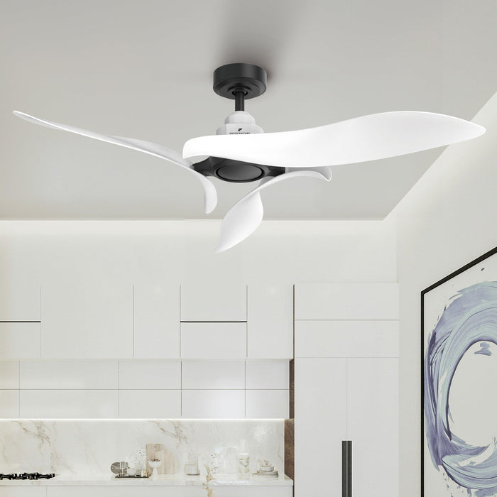 54" DC Motor 6 Speed Black Ceiling Fan - Sweatfully