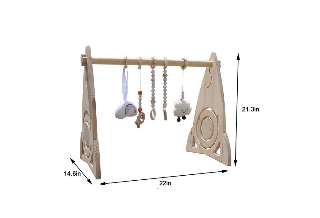 Rocket Wooden Baby Gym – Modern Montessori-Inspired Infant Play Arch - Sweatfully