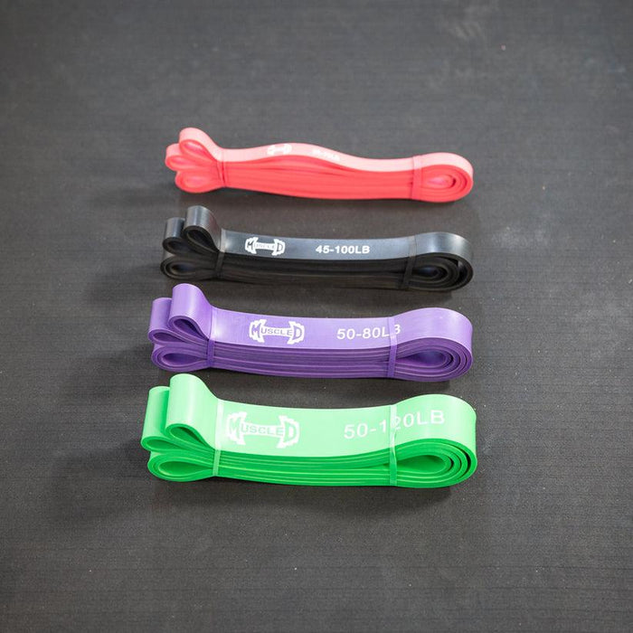 Muscle D Strength Band Kits - Muscle D Fitness - 41" Length - Multiple Sizes - Sweatfully