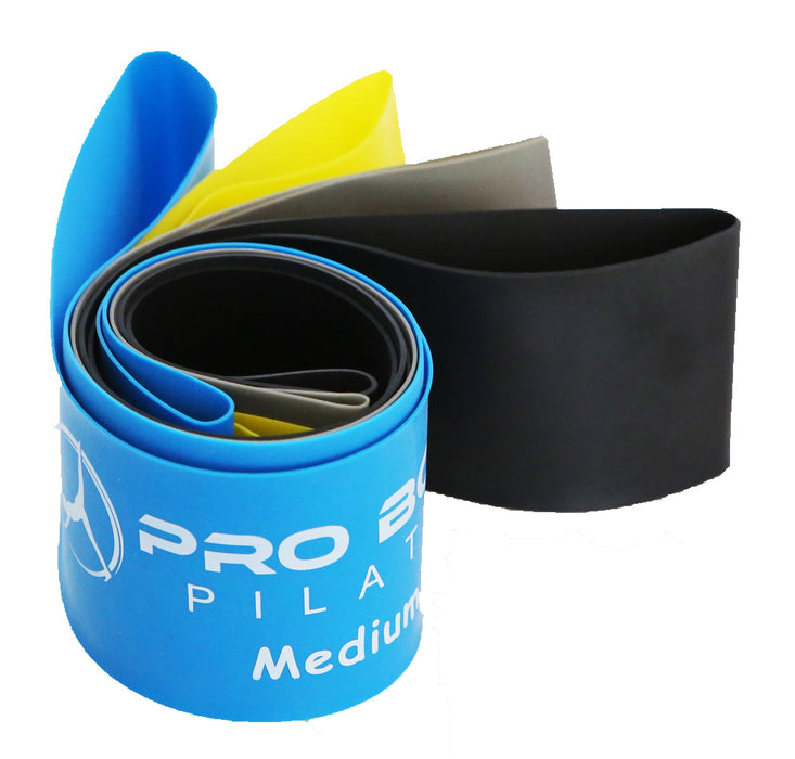 Premium Set of 5 Exercise Bands to Complement Pilates, Yoga, Physical Therapy and Strength Training - Sweatfully