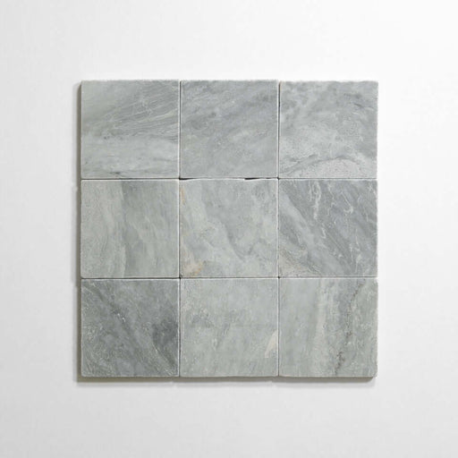 Bardiglio 4"x4" Tumbled Marble Tile - Sweatfully