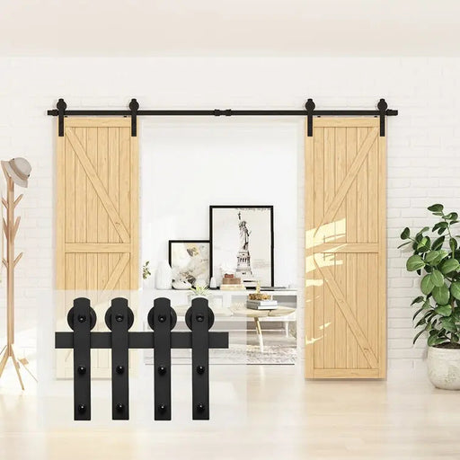 Barn Door Track Kit for Double Door (No Door) - Sweatfully
