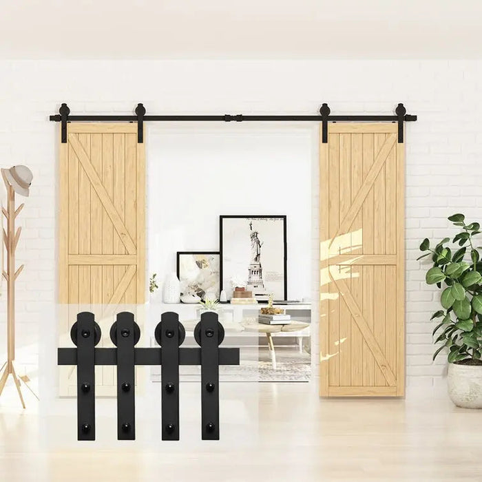 Barn Door Track Kit for Double Door (No Door) - Sweatfully