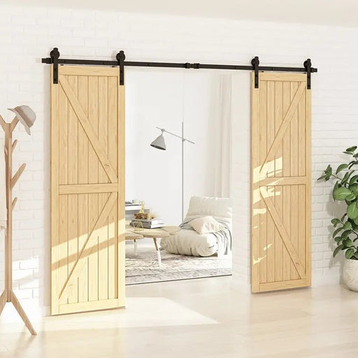 Barn Door Track Kit for Double Door (No Door) - Sweatfully