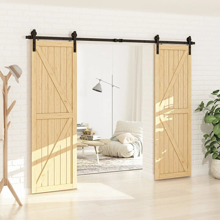 Barn Door Track Kit for Double Door (No Door) - Sweatfully