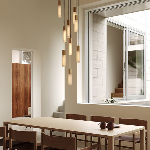 Basalt Nine Pendant in Brass - Sweatfully