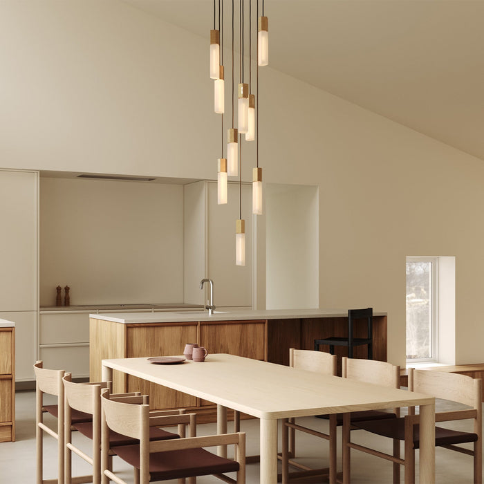 Basalt Nine Pendant in Brass - Sweatfully