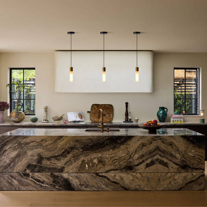 Basalt Single Pendant in Brass - Sweatfully