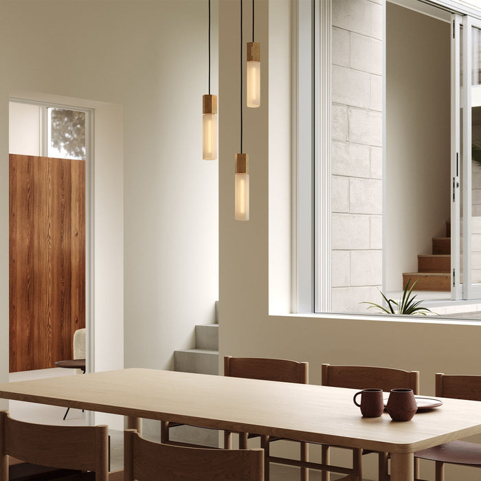 Basalt Triple Pendant in Brass - Sweatfully