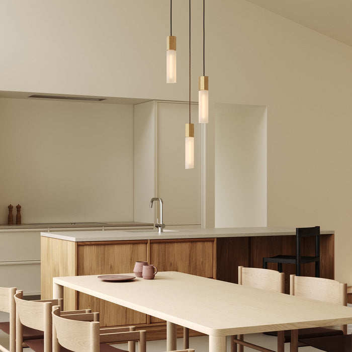 Basalt Triple Pendant in Brass - Sweatfully