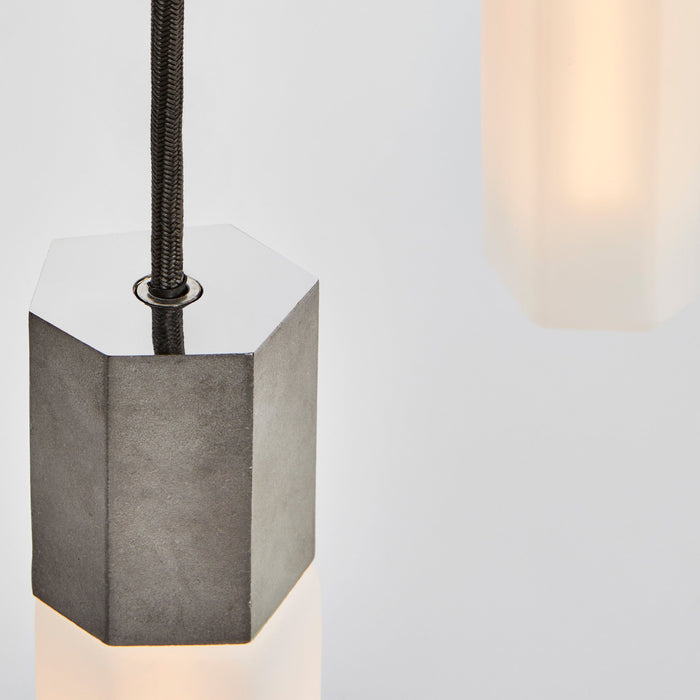 Basalt Triple Pendant in Stainless Steel - Sweatfully