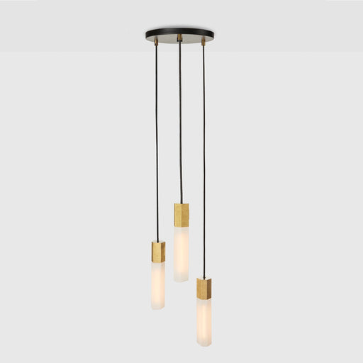 Basalt Triple Pendant in Brass - Sweatfully