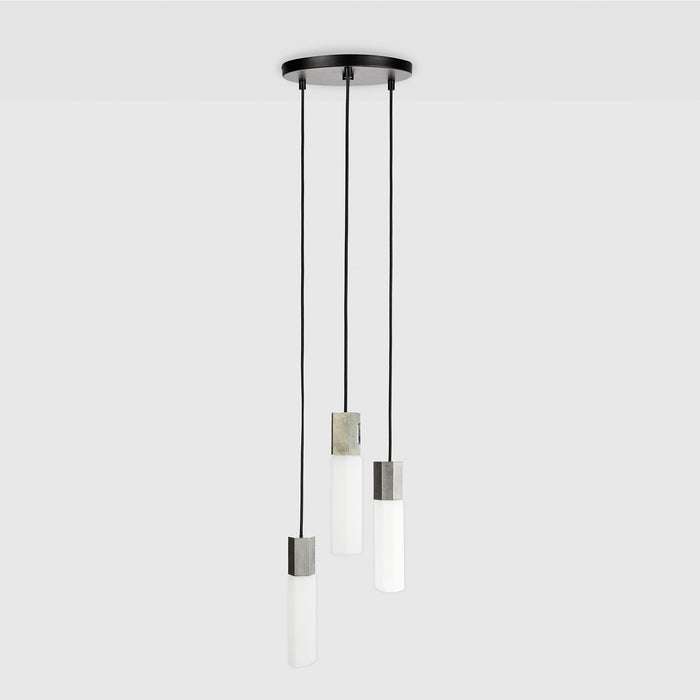 Basalt Triple Pendant in Stainless Steel - Sweatfully