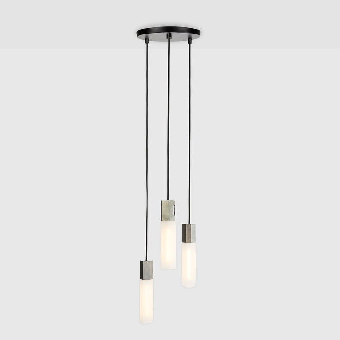 Basalt Triple Pendant in Stainless Steel - Sweatfully