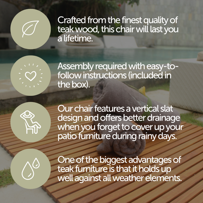Telluride Oiled Teak Outdoor Patio Rocking Chair - Sweatfully