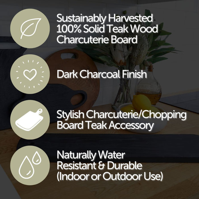 Teak Charcuterie/Cutting Board 24" - Sweatfully