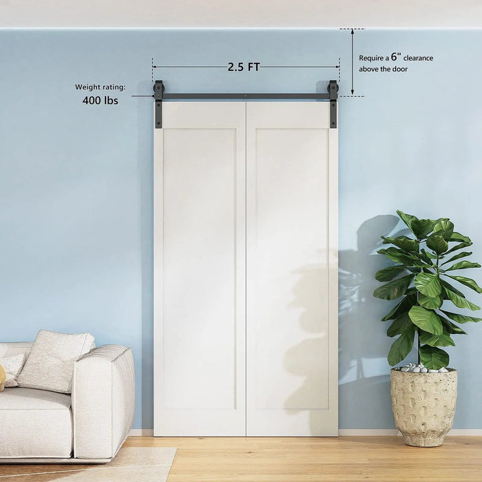 Bi-Folding Sliding Barn Door Hardware Track Kit (No Door) - Sweatfully