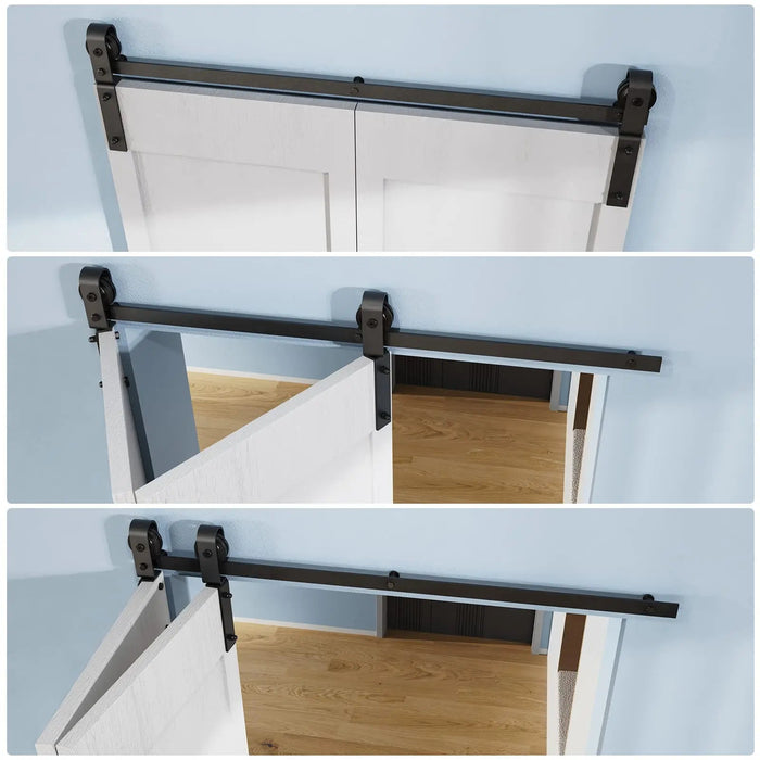 Bi-Folding Sliding Barn Door Hardware Track Kit (No Door) - Sweatfully