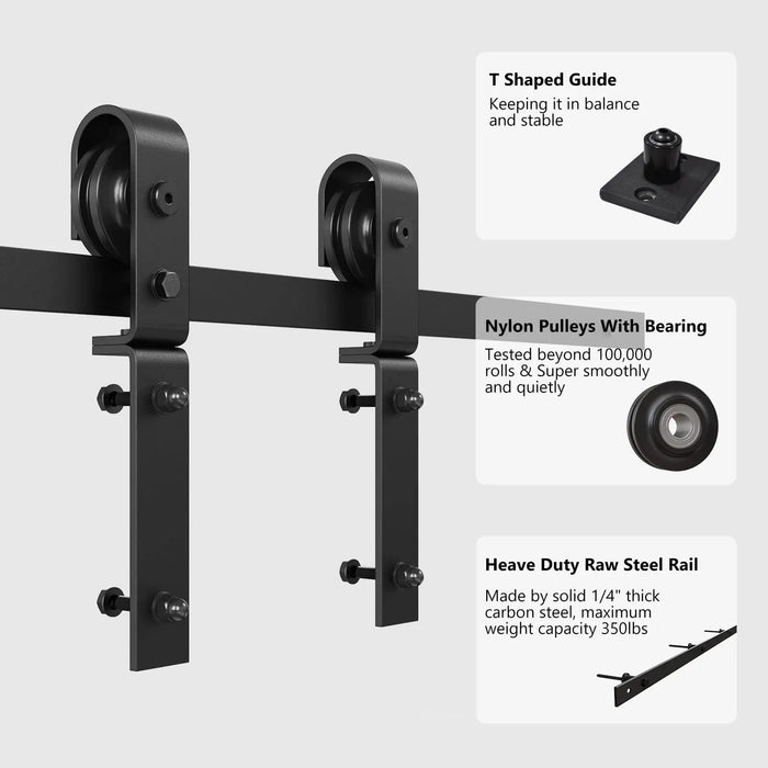 Bi-Folding Sliding Barn Door Hardware Track Kit (No Door) - Sweatfully