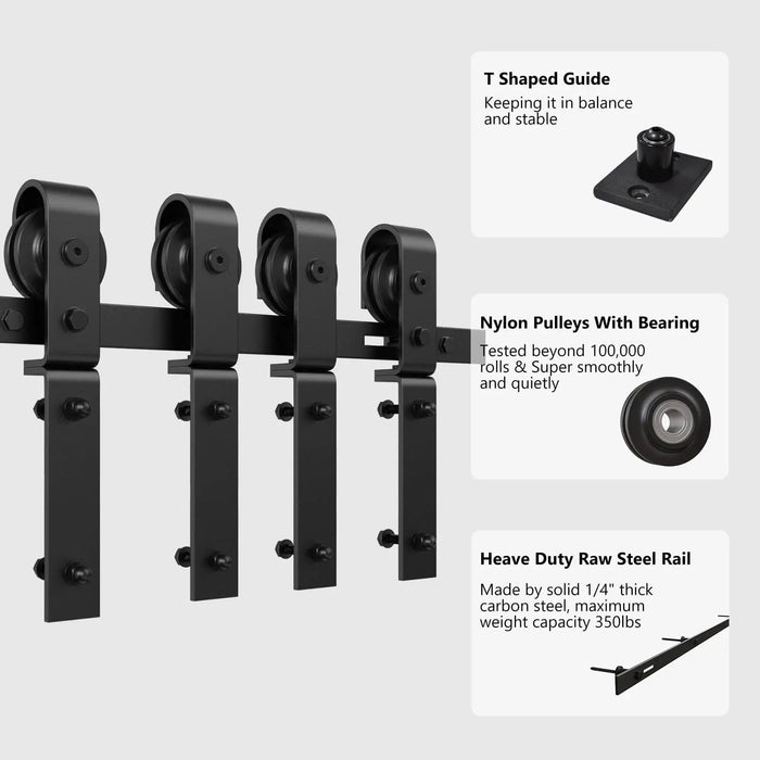 Bi-Folding Sliding Barn Door Hardware Track Kit (No Door) - Sweatfully