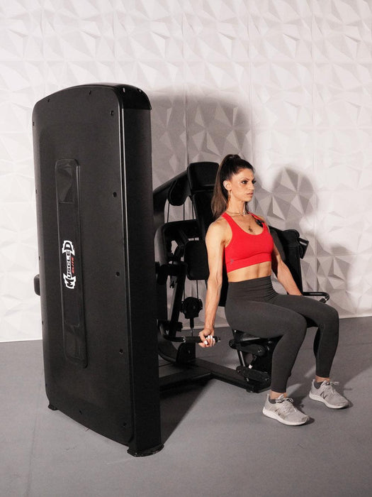 Elite Selectorized Biceps Curl - Muscle D Fitness - Commercial Grade - Adjustable Seat - Pin Selectorized - Sweatfully